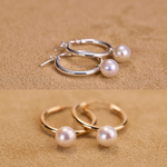 Ascendant Hoops - with pearl drops.